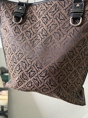 Jones New york Brown Logo Tote Bag with Black Trim